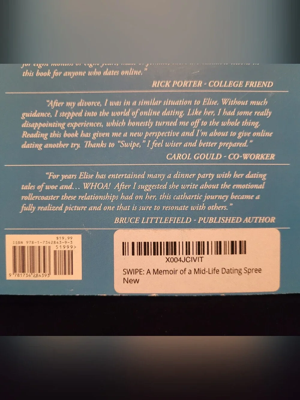 SWIPE by Elise Brady Paperback Book